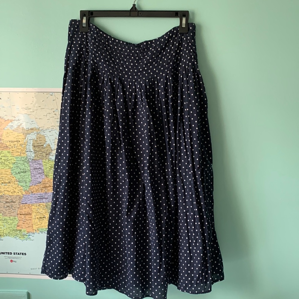 Navy Polka Dot Skirt